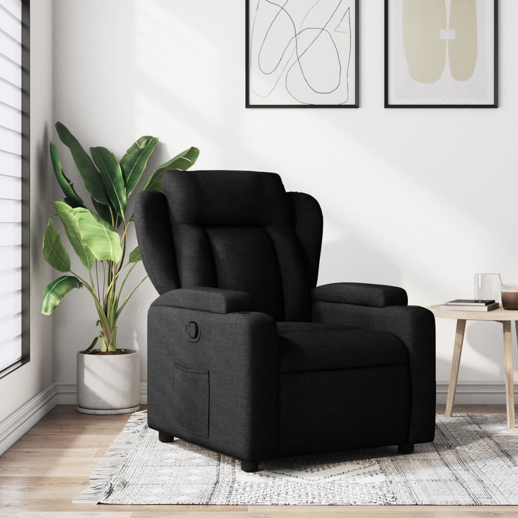 Fauteuil de relaxation tissu noir