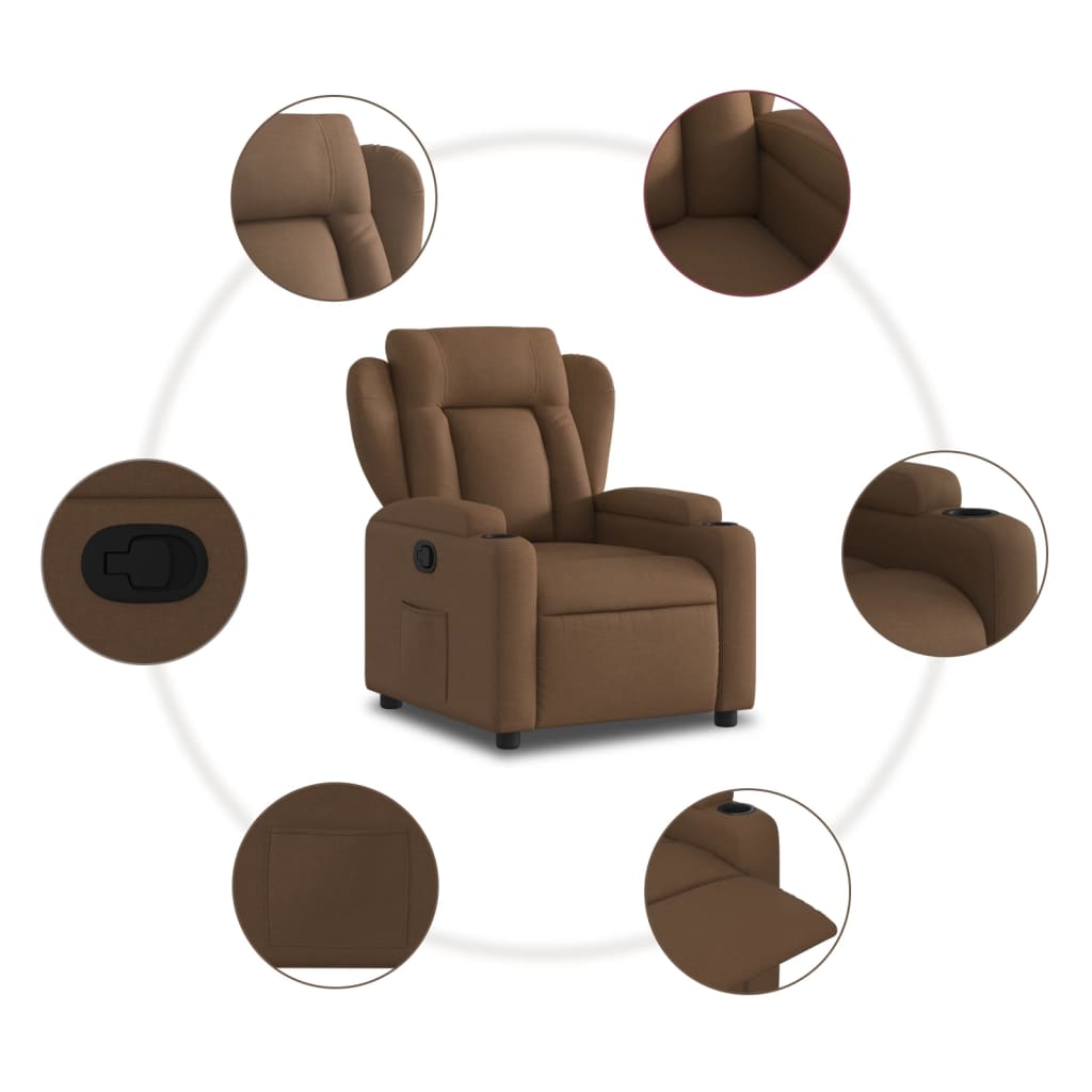 Fauteuil de relaxation tissu marron