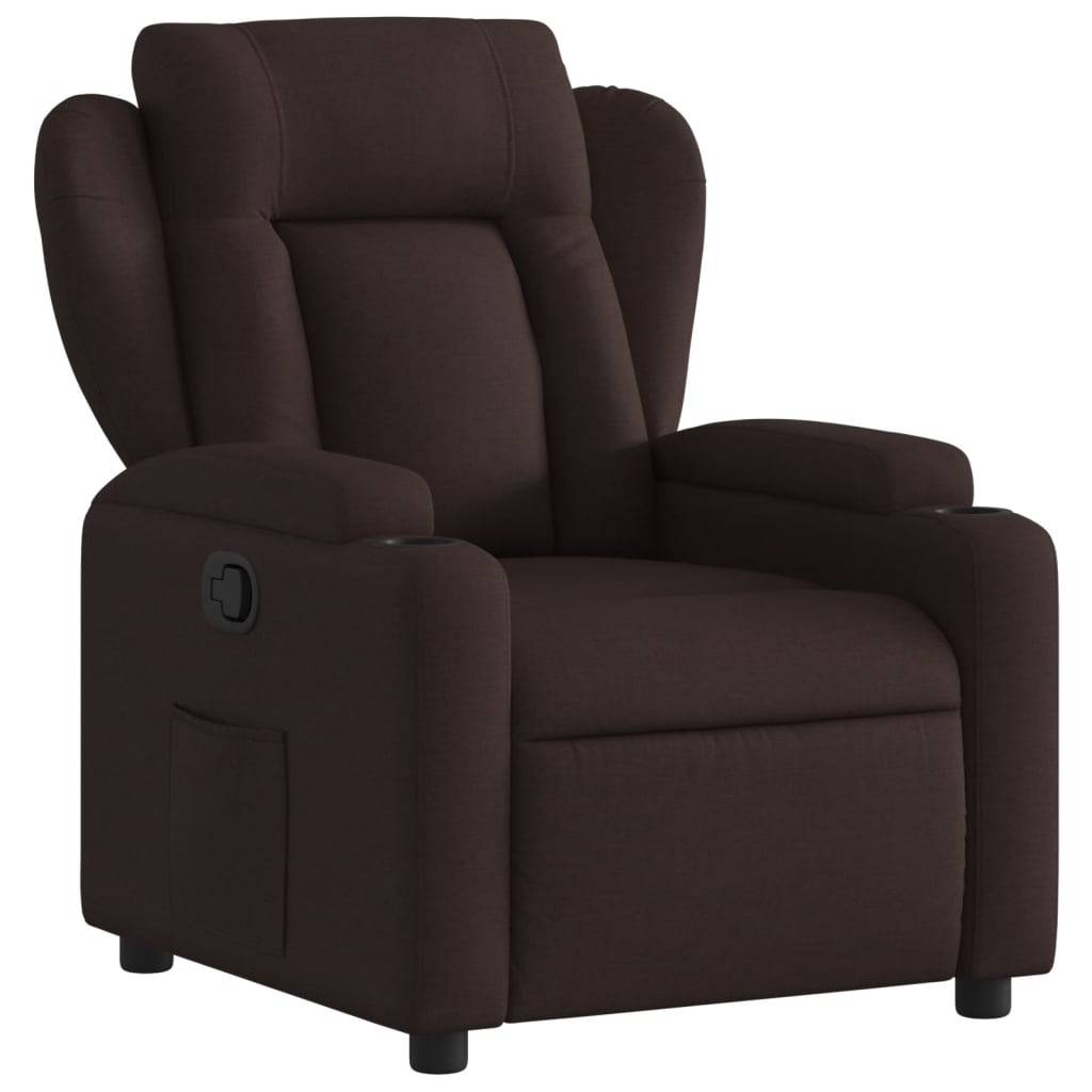 Fauteuil de relaxation tissu marron foncé