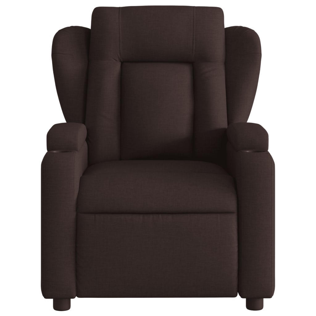 Fauteuil de relaxation tissu marron foncé