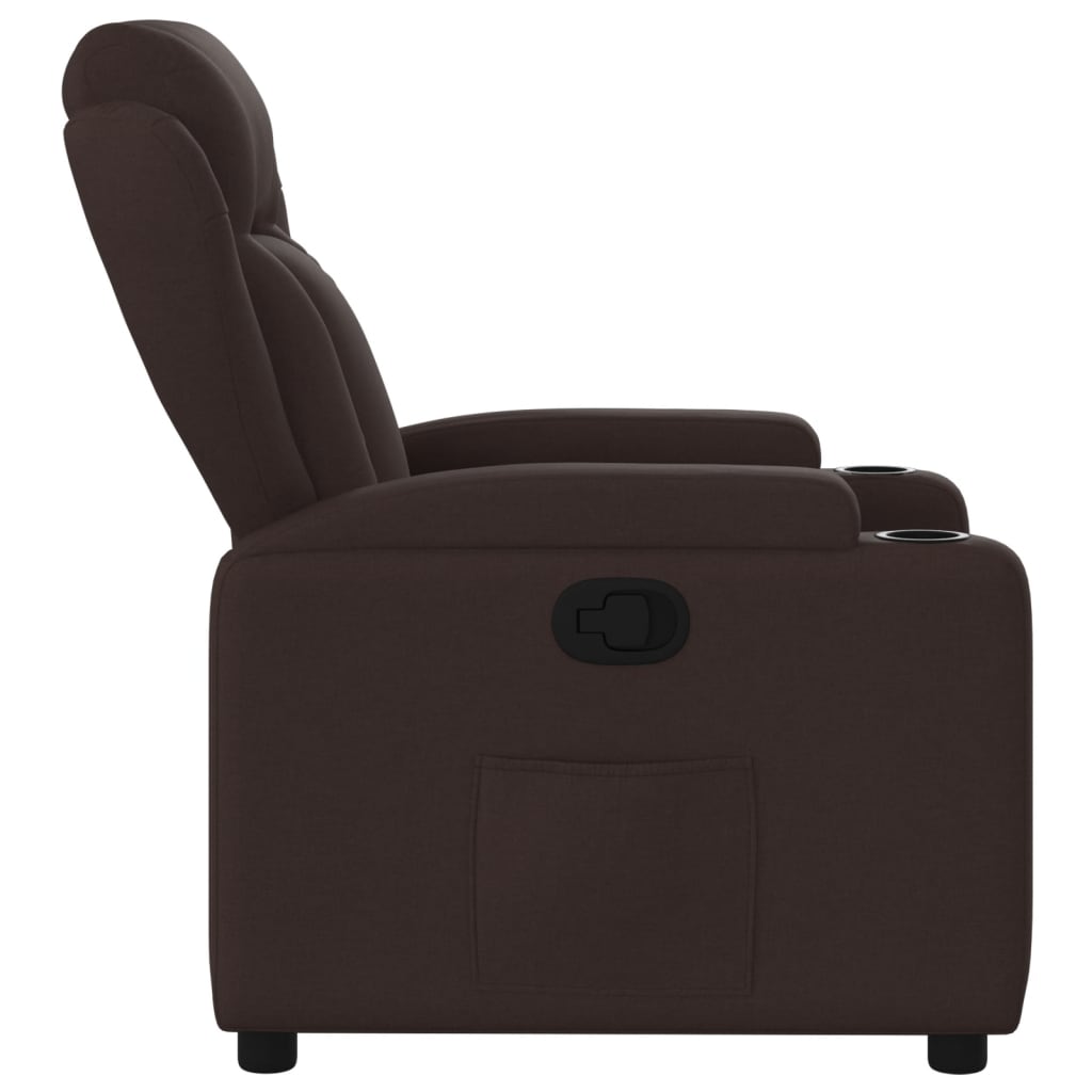 Fauteuil de relaxation tissu marron foncé