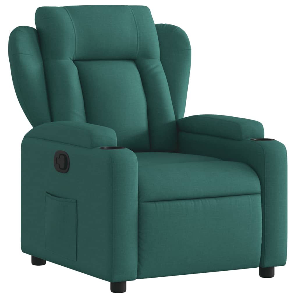 Fauteuil de relaxation tissu vert foncé