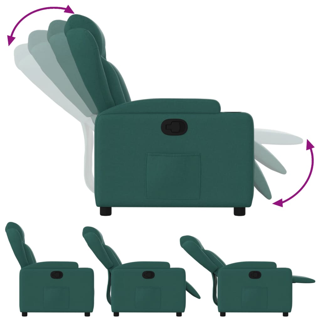 Fauteuil de relaxation tissu vert foncé