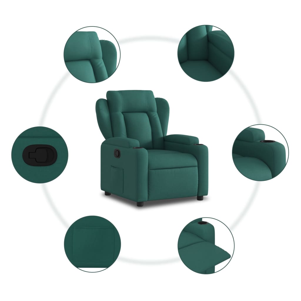 Fauteuil de relaxation tissu vert foncé