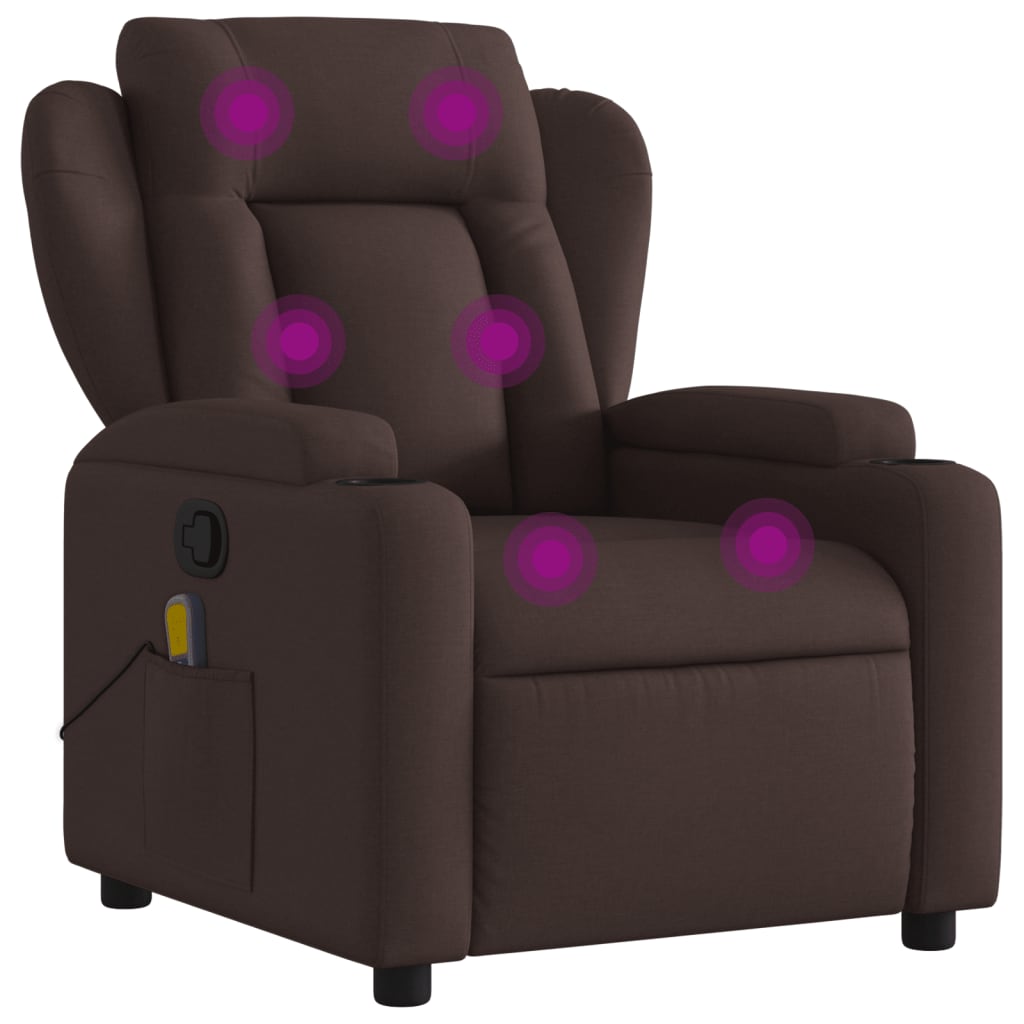 Fauteuil de massage tissu marron foncé