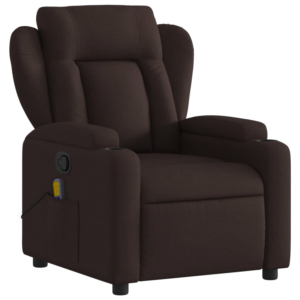 Fauteuil de massage tissu marron foncé