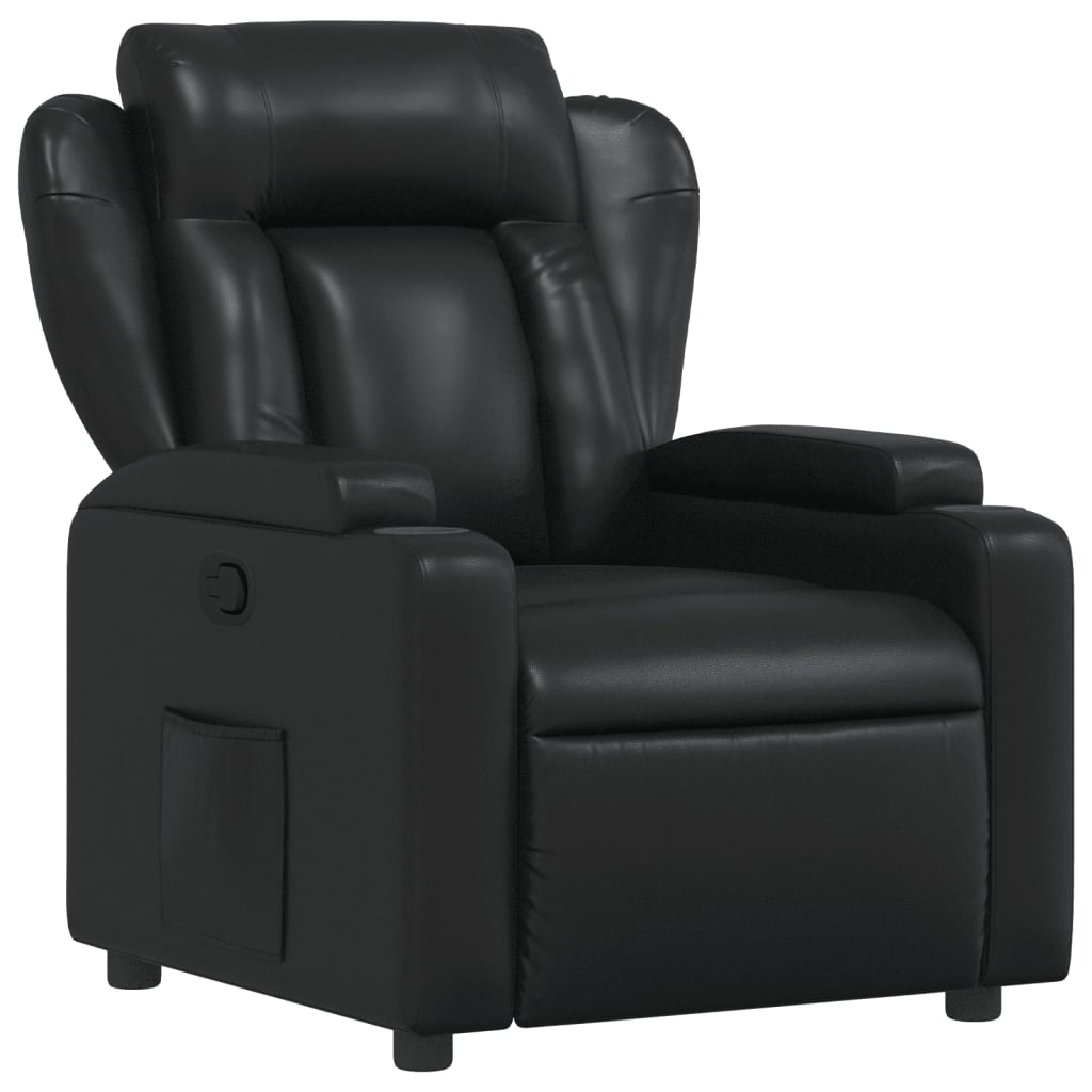 Fauteuil de relaxation simili cuir noir