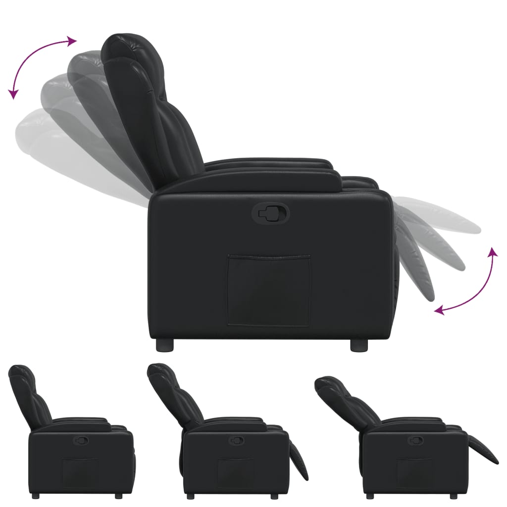 Fauteuil de relaxation simili cuir noir