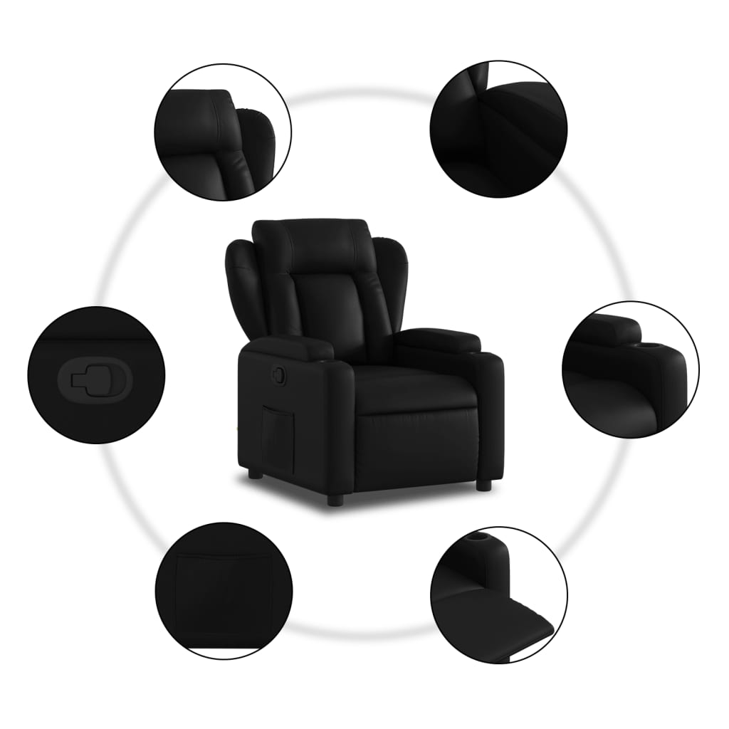 Fauteuil de relaxation simili cuir noir