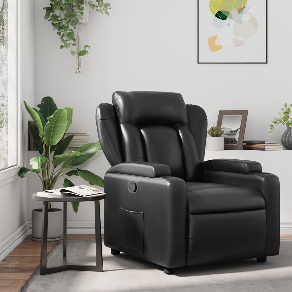 Fauteuil de relaxation simili cuir noir