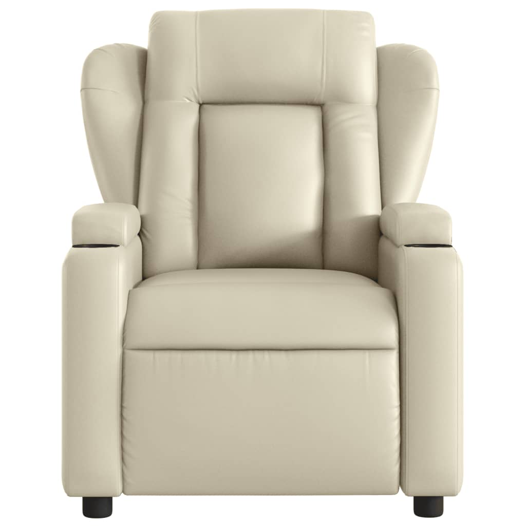 Fauteuil de relaxation simili cuir crème