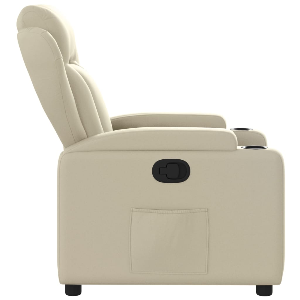 Fauteuil de relaxation simili cuir crème