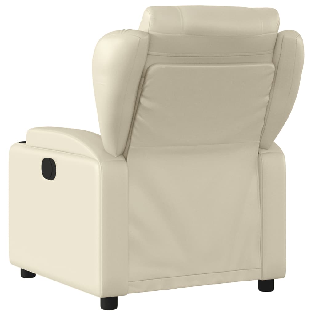 Fauteuil de relaxation simili cuir crème