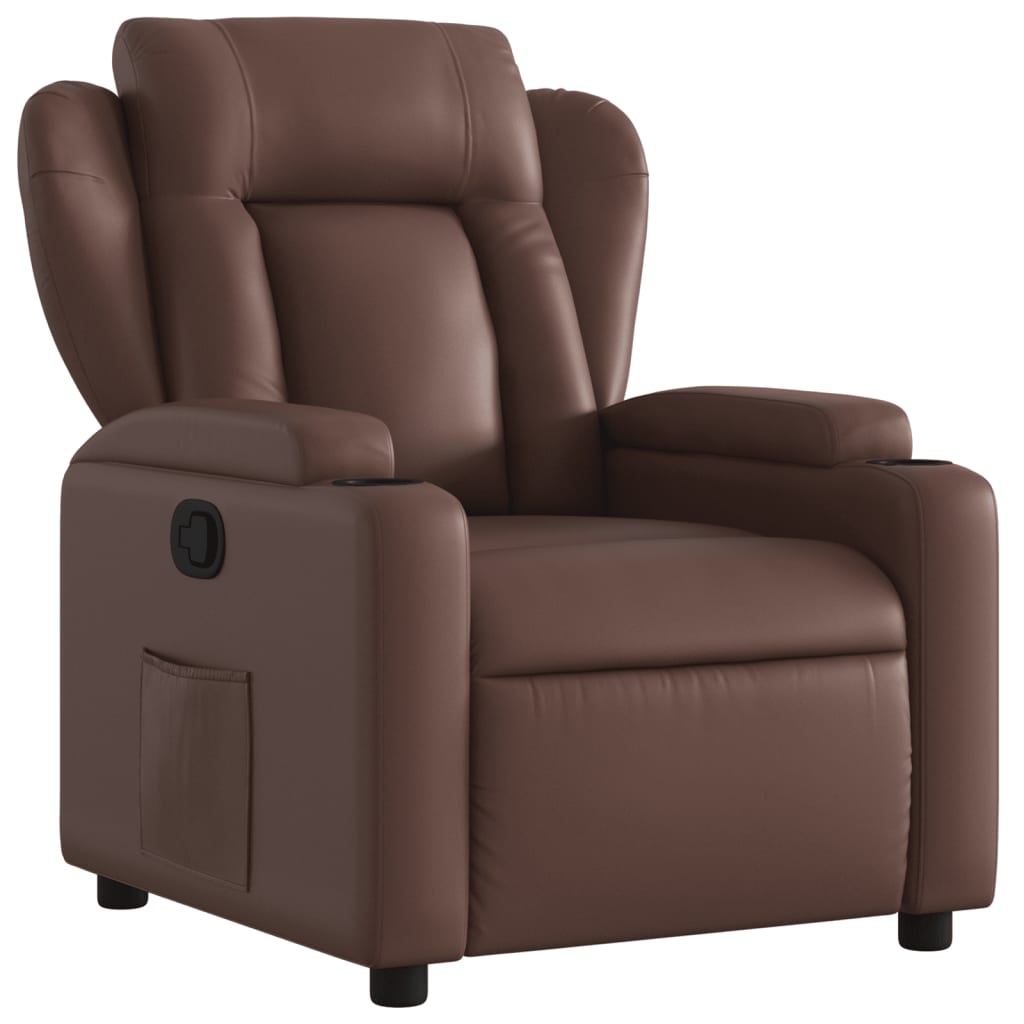 Fauteuil de relaxation simili cuir marron