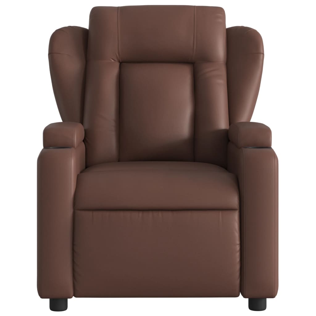 Fauteuil de relaxation simili cuir marron