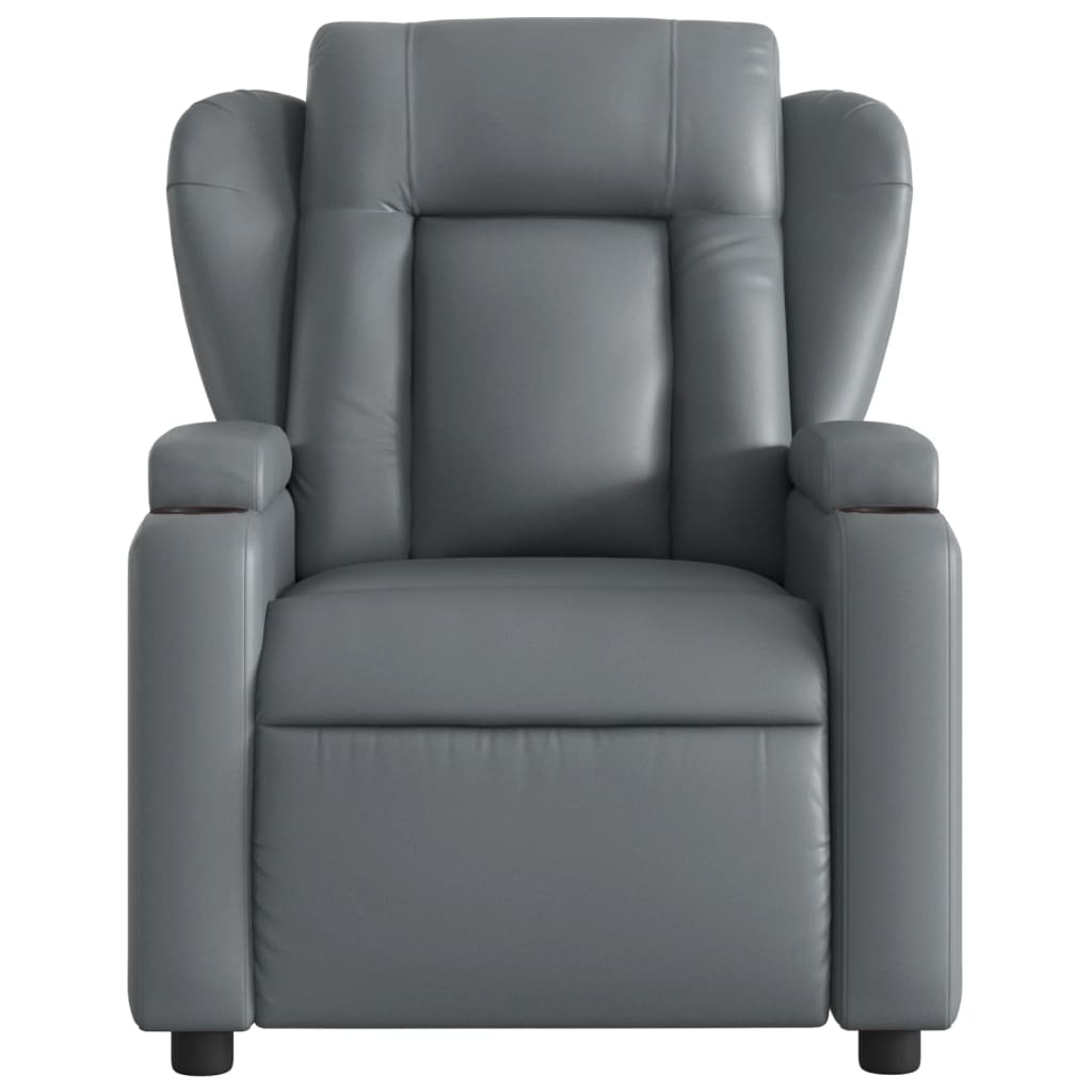 Fauteuil de relaxation simili cuir gris