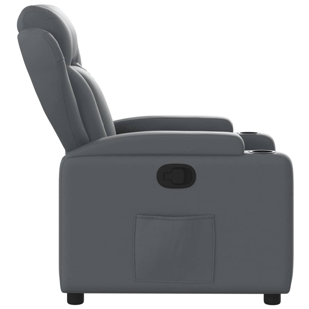 Fauteuil de relaxation simili cuir gris