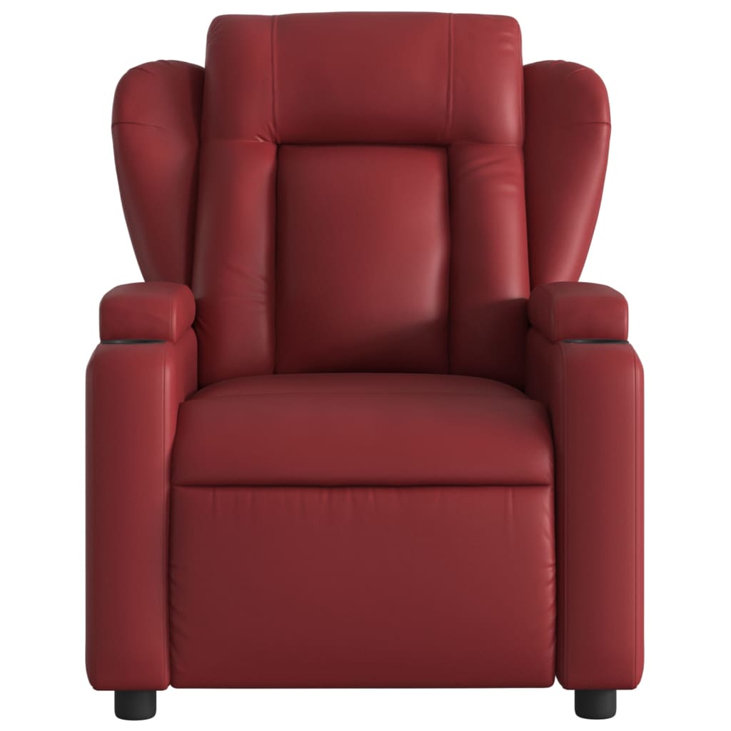 Fauteuil de relaxation simili cuir rouge vin