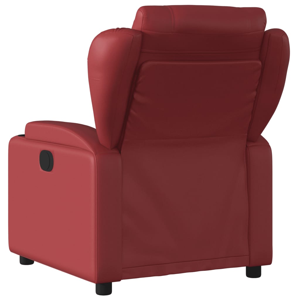 Fauteuil de relaxation simili cuir rouge vin