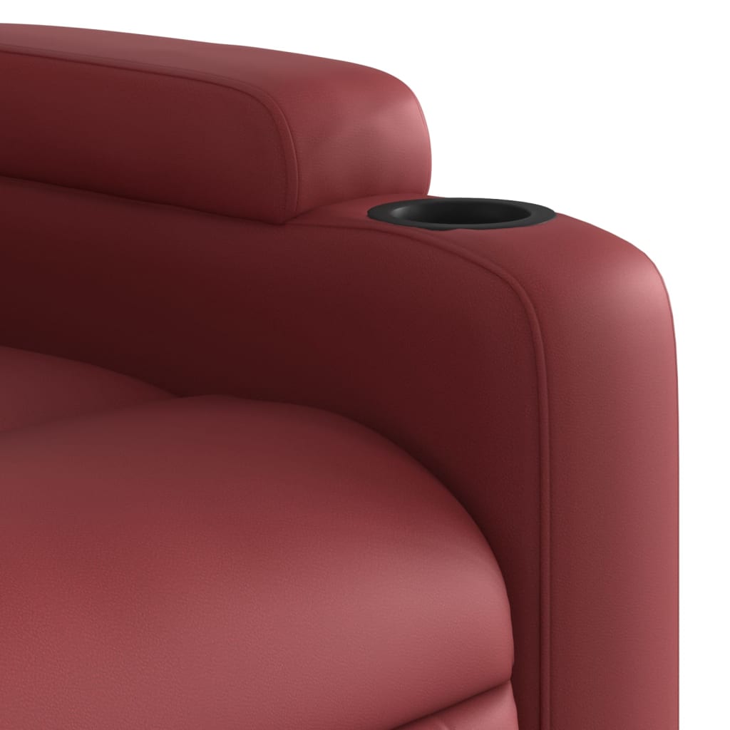 Fauteuil de relaxation simili cuir rouge vin