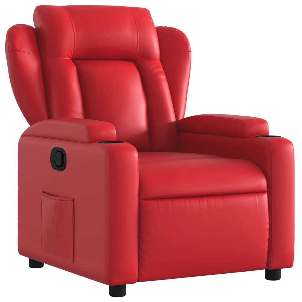 Fauteuil de relaxation simili cuir rouge