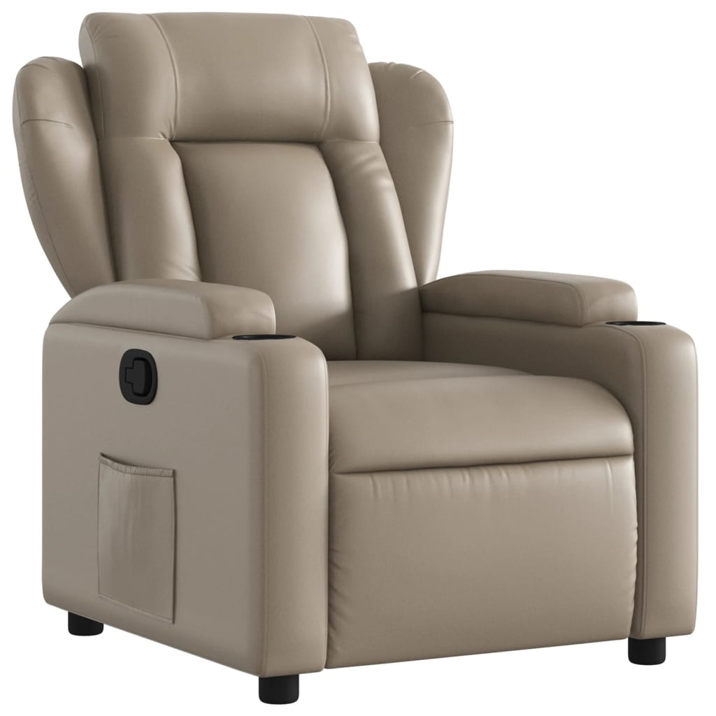 Fauteuil de relaxation simili cuir marron cappuccino