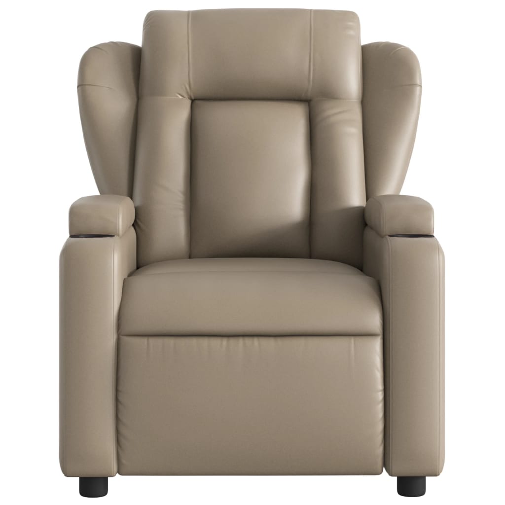 Fauteuil de relaxation simili cuir marron cappuccino