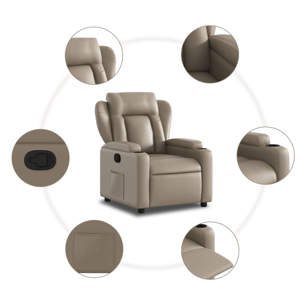 Fauteuil de relaxation simili cuir marron cappuccino