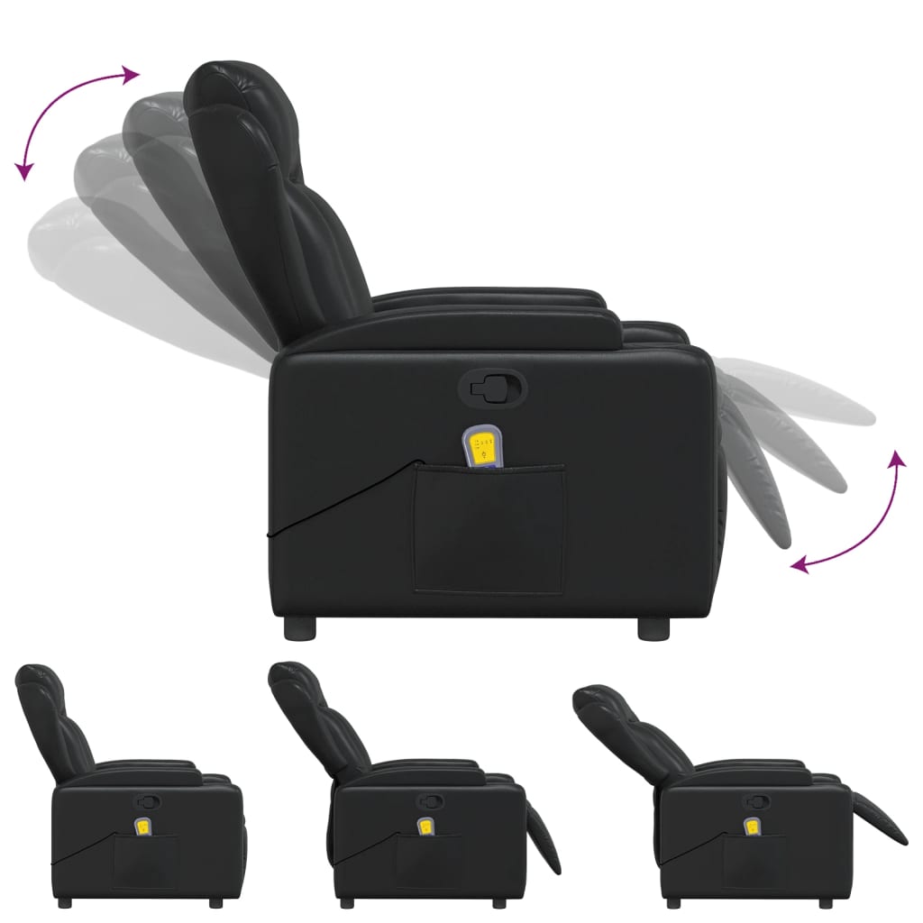 Fauteuil de massage simili cuir noir