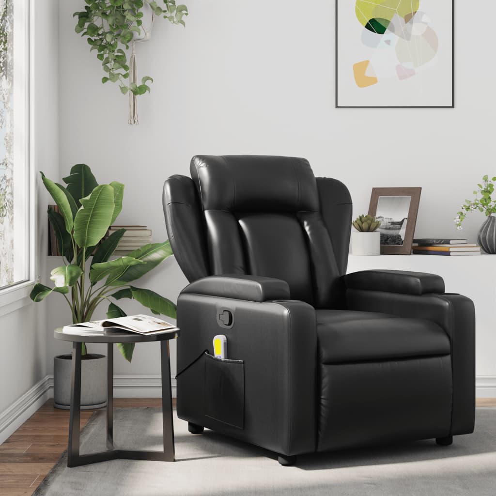 Fauteuil de massage simili cuir noir