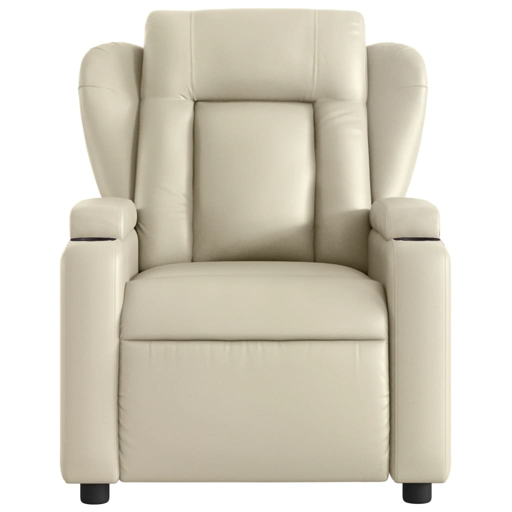 Fauteuil de massage simili cuir crème