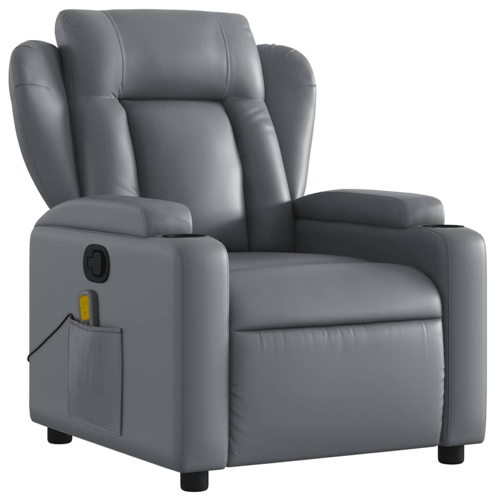 Fauteuil de massage simili cuir gris