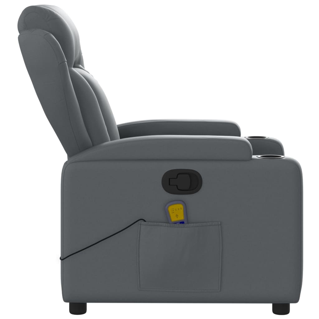 Fauteuil de massage simili cuir gris