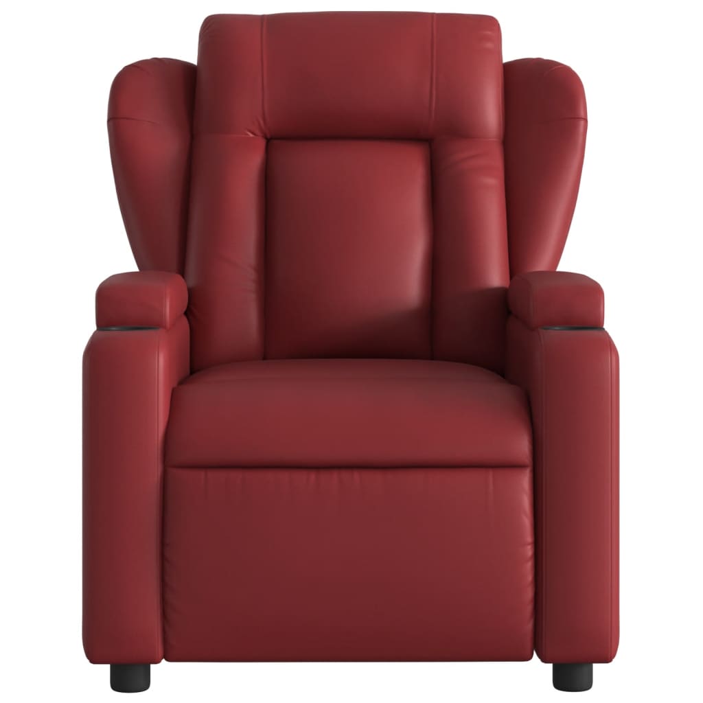 Fauteuil de massage simili cuir rouge vin