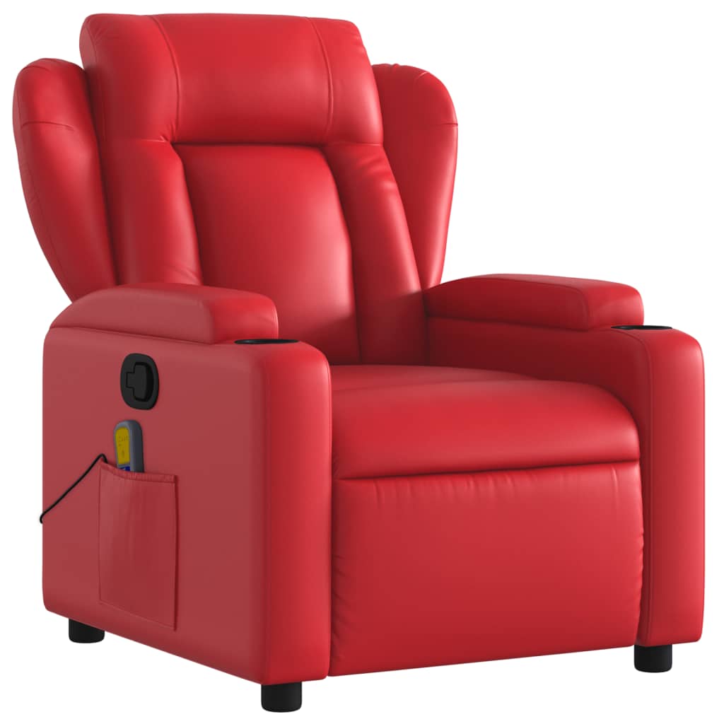 Fauteuil de massage simili cuir rouge