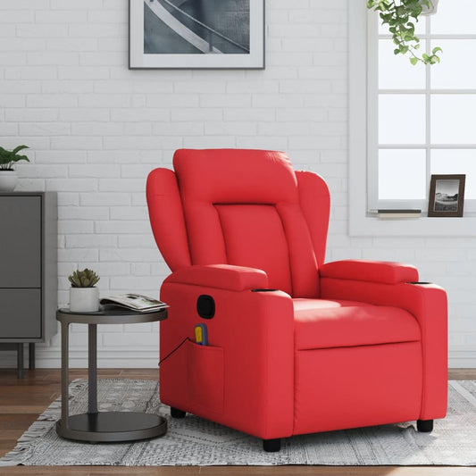 Fauteuil de massage simili cuir rouge