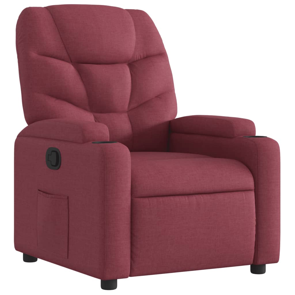 Fauteuil de relaxation tissu rouge vin