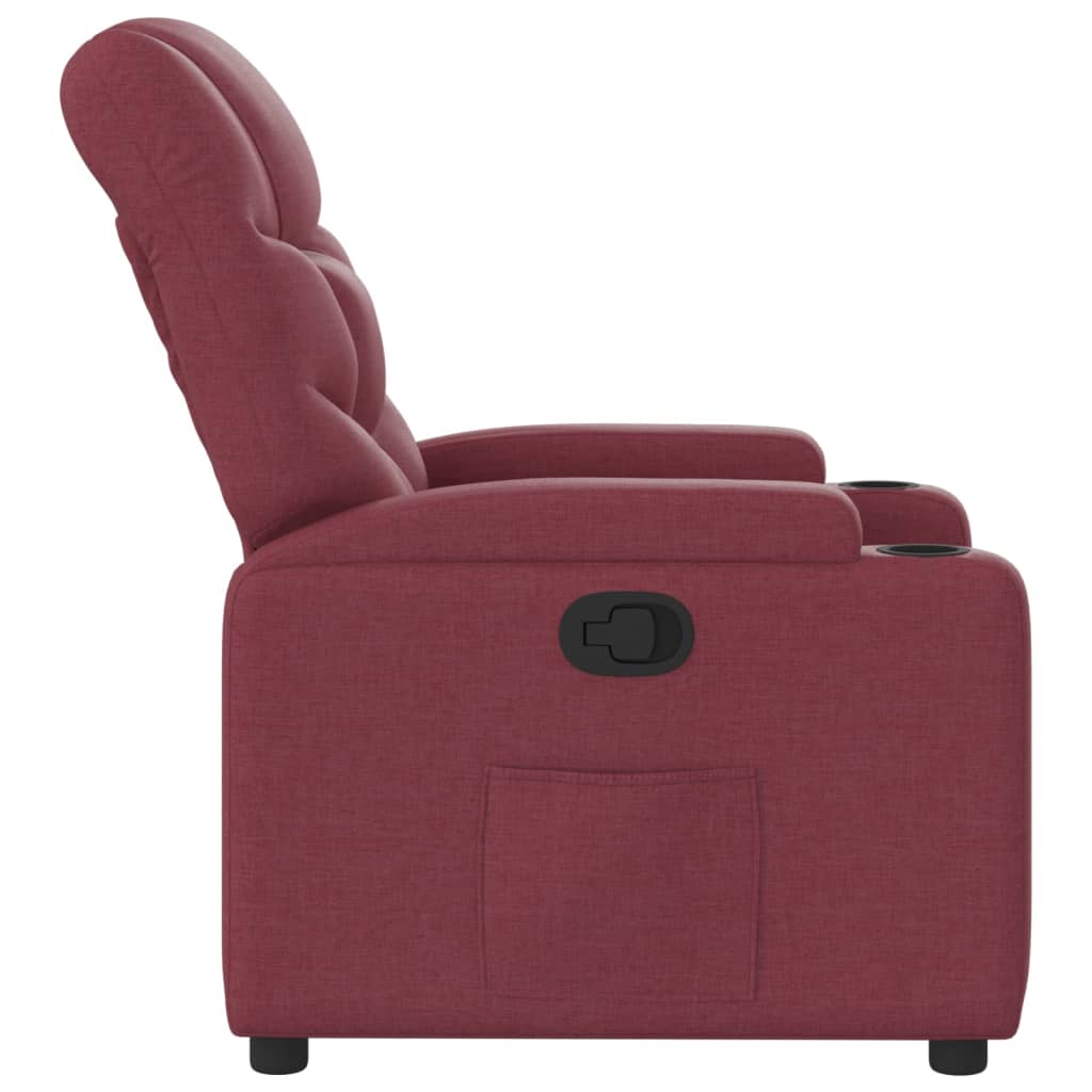 Fauteuil de relaxation tissu rouge vin