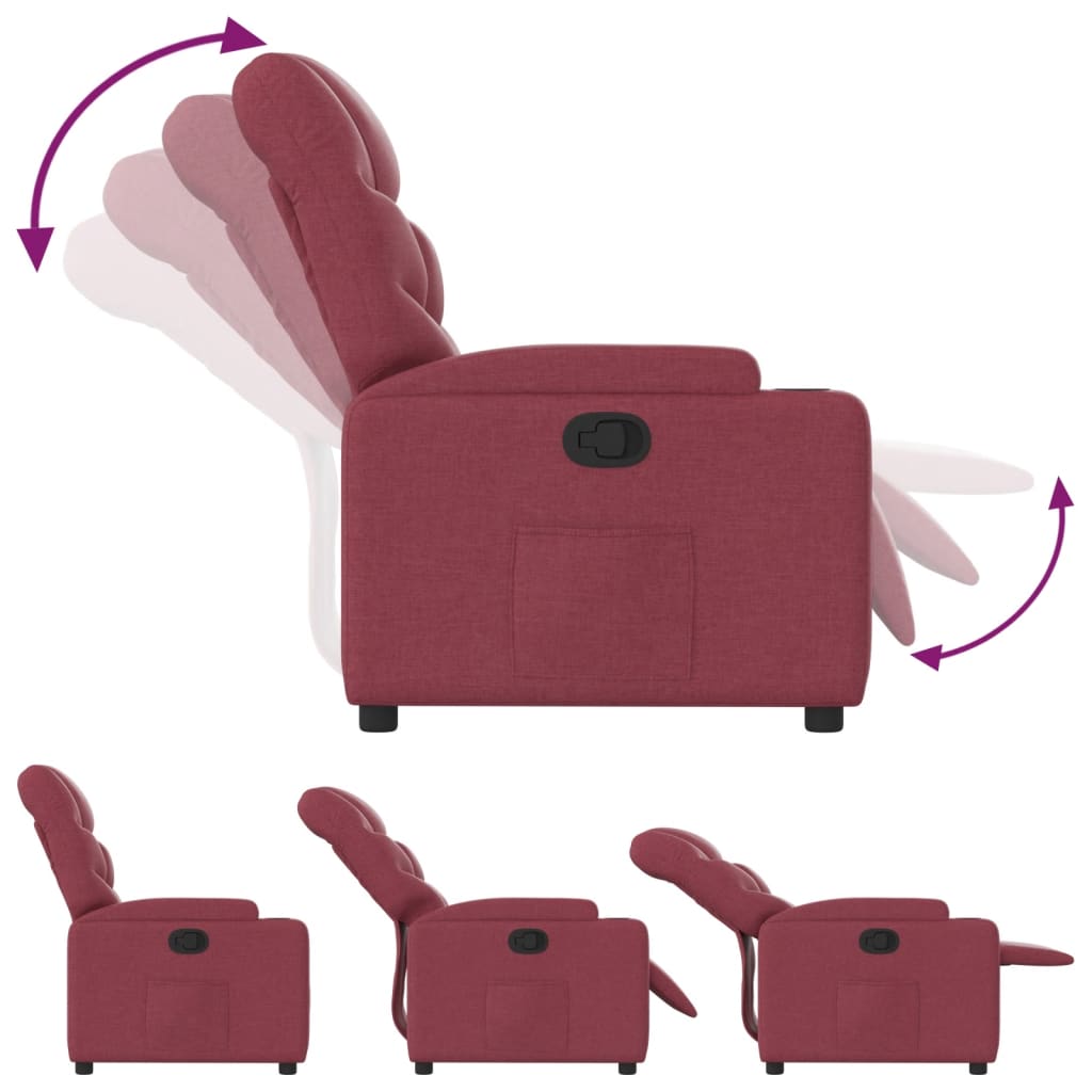 Fauteuil de relaxation tissu rouge vin