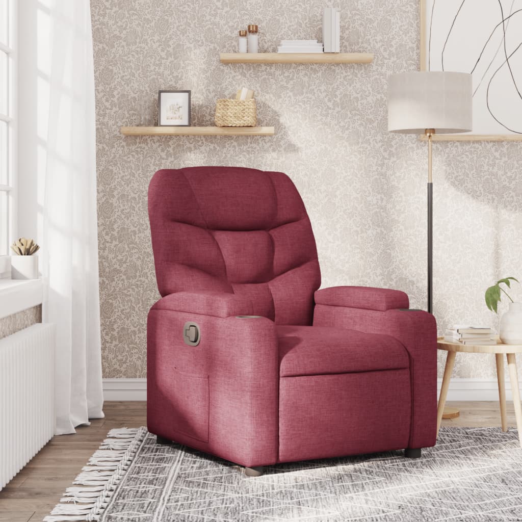 Fauteuil de relaxation tissu rouge vin