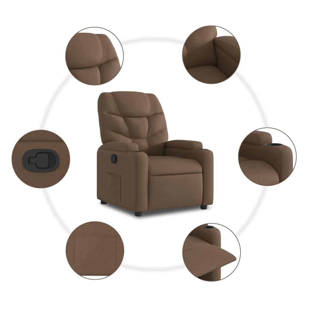 Fauteuil de relaxation tissu marron