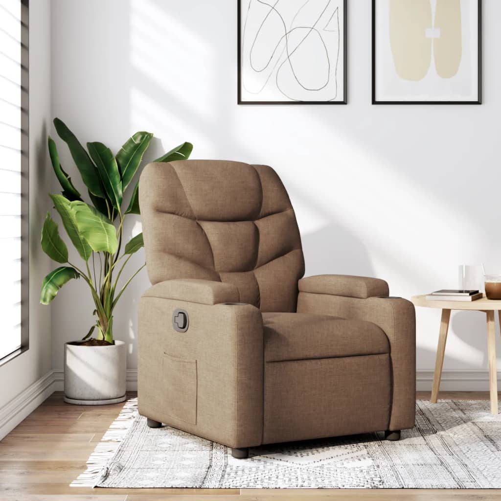 Fauteuil de relaxation tissu marron