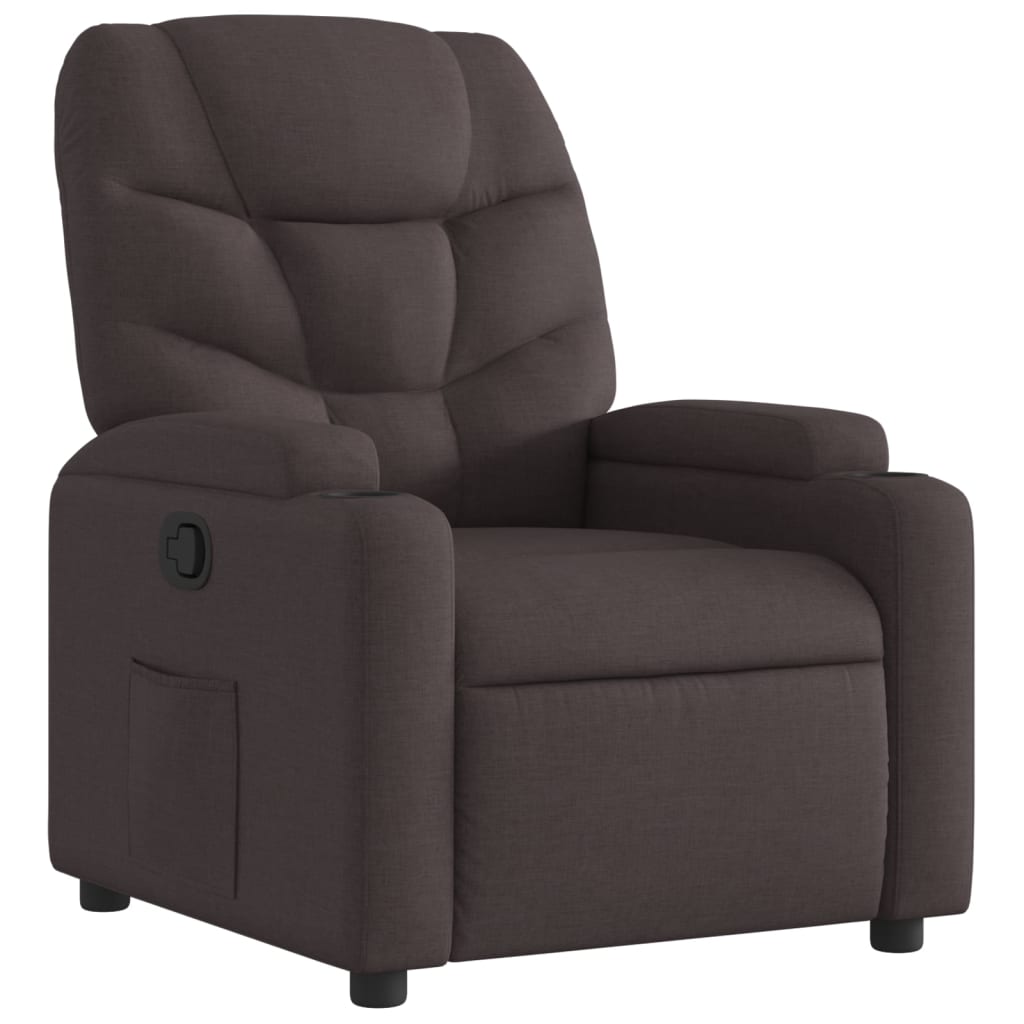 Fauteuil de relaxation tissu marron foncé