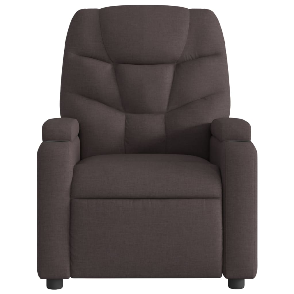 Fauteuil de relaxation tissu marron foncé