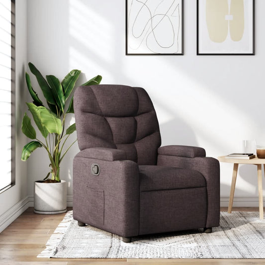 Fauteuil de relaxation tissu marron foncé