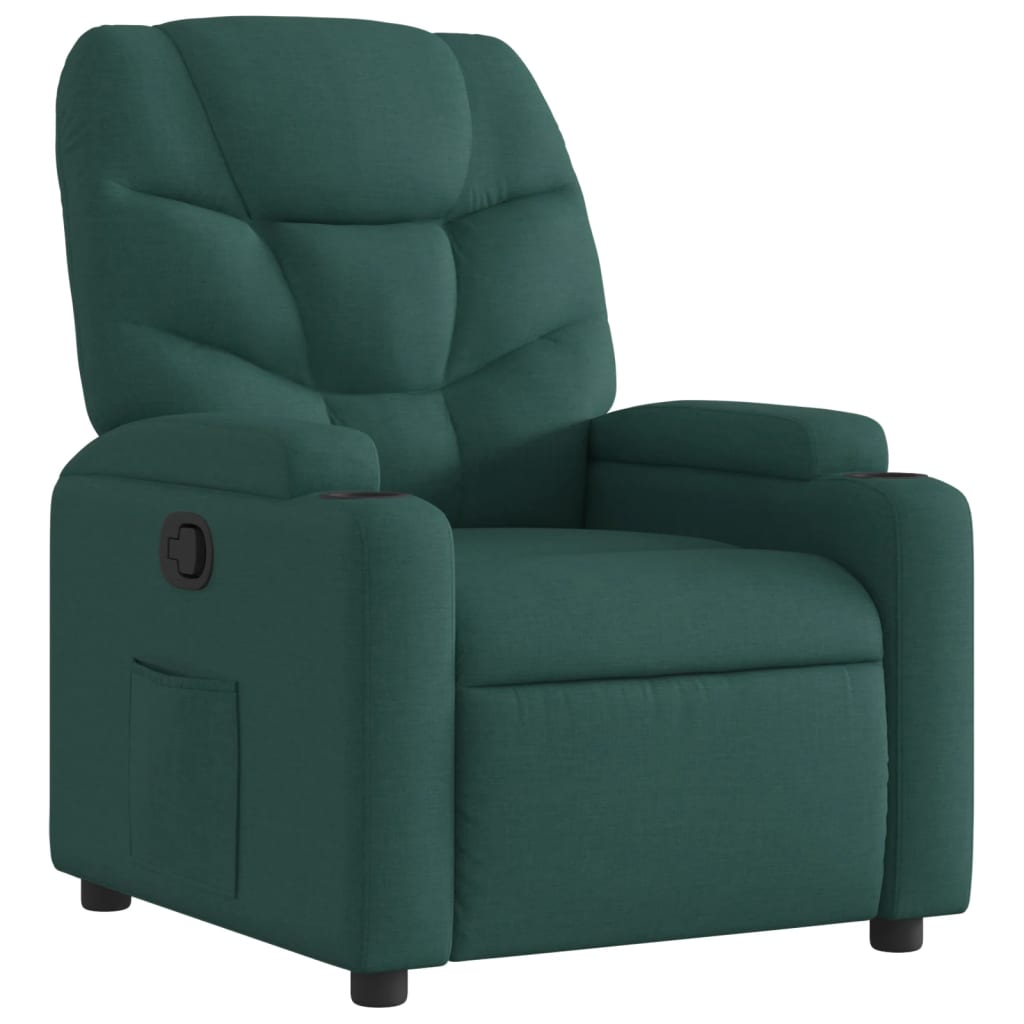 Fauteuil de relaxation tissu vert foncé