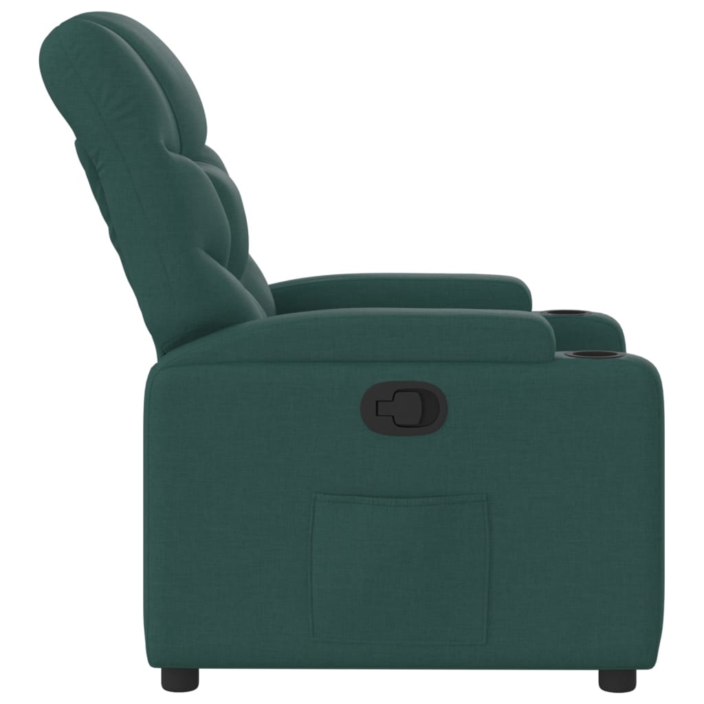 Fauteuil de relaxation tissu vert foncé