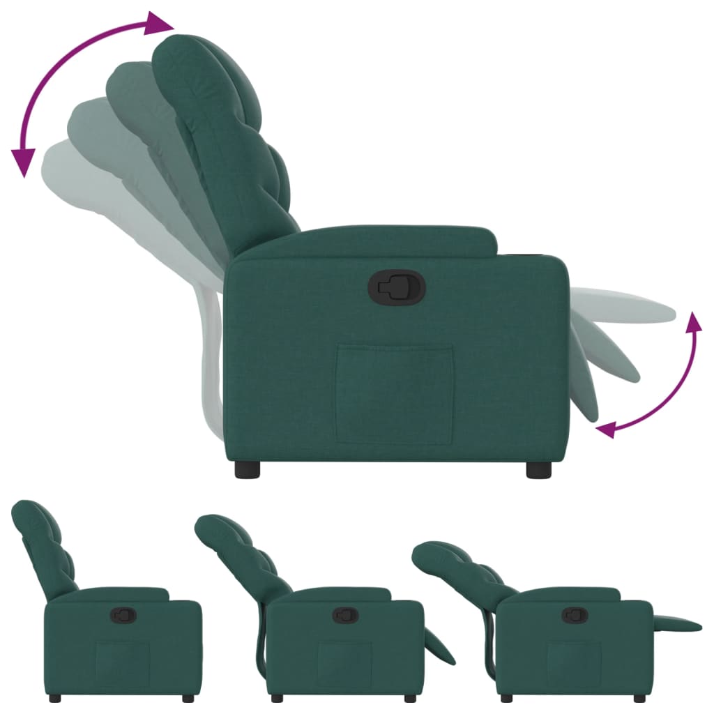 Fauteuil de relaxation tissu vert foncé