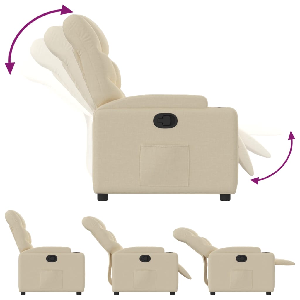 Fauteuil de relaxation tissu crème