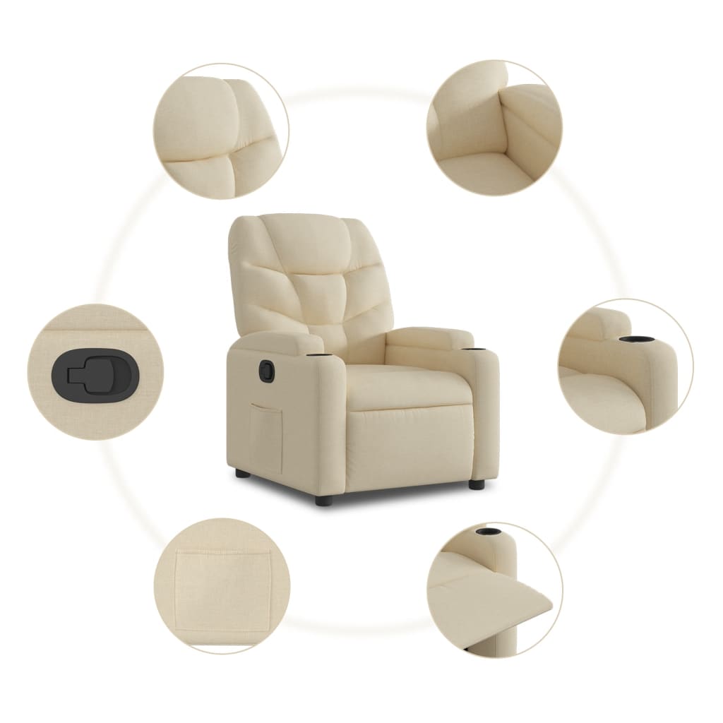 Fauteuil de relaxation tissu crème